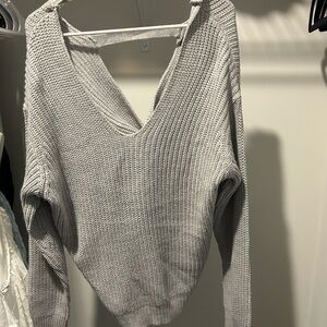 Streetwear Society Light Gray V-Neck Sweater